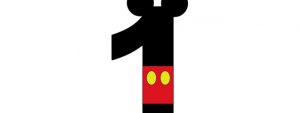 Mickey Mouse Style Number 1 Cut Out – Large