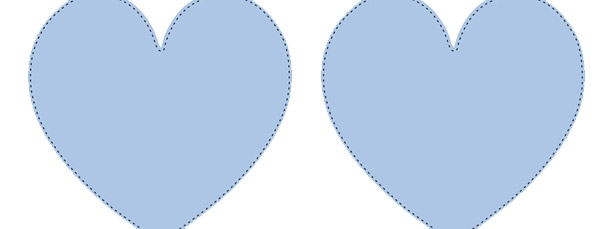 Black-Stitched Powder Blue Heart