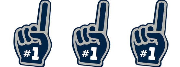 Blue and Silver Foam Finger Cut Out