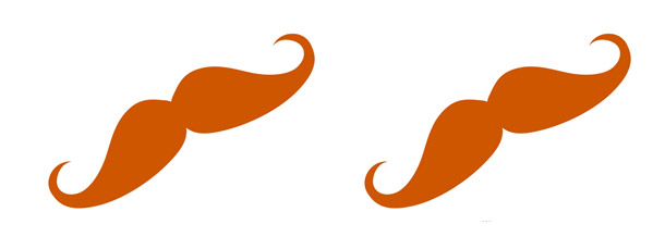 Burnt Orange Handlebar Moustache Cut Out