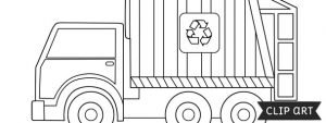 Garbage Truck Template – Clipart