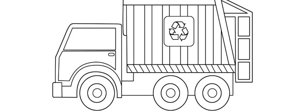 Garbage Truck Template – Large