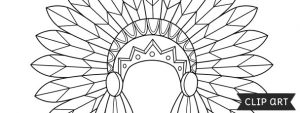 Indian Headdress Template – Clipart