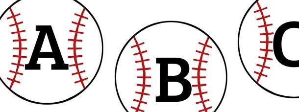 Large Baseball Alphabet Cut Outs