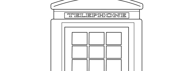 London Telephone Booth Template – Large