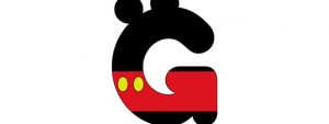 Mickey Mouse Style Letter G Cut Out – Large