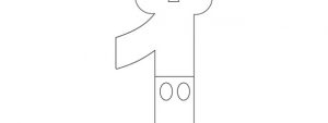 Mickey Mouse Style Number 1 Template – Large