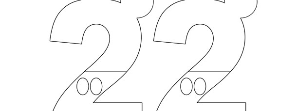 Mickey Mouse Style Number 2 Template – Medium