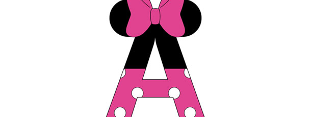 Minnie Mouse Style Letter A Cut Out – Large