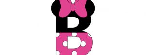 minnie mouse style letter b cut out large