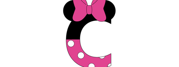 Minnie Mouse Style Letter C Cut Out – Large