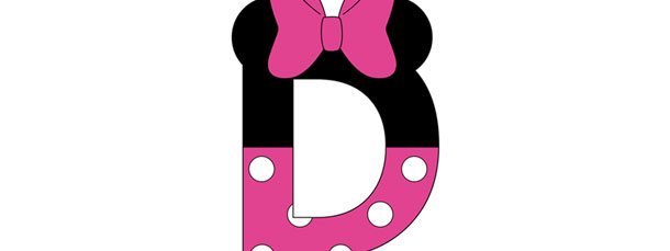 Minnie Mouse Style Letter D Cut Out – Large