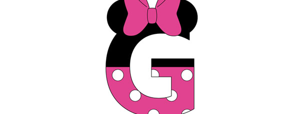 Minnie Mouse Style Letter G Cut Out – Large