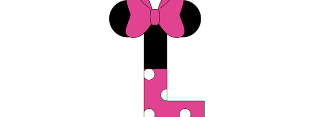 Minnie Mouse Style Letter L Cut Out – Large