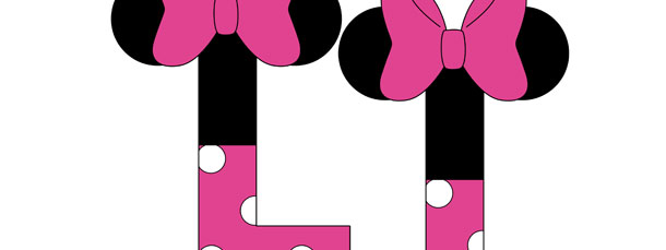 Minnie Mouse Style Letter L Cut Out – Medium