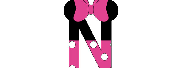 Minnie Mouse Style Letter N Cut Out – Large