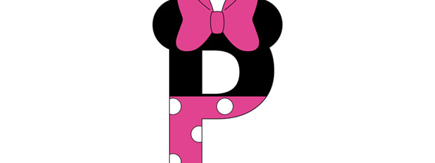 Minnie Mouse Style Letter P Cut Out – Large