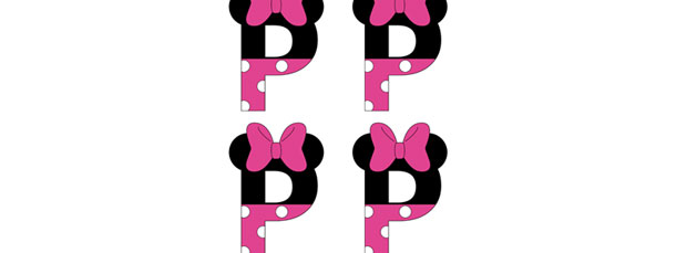 Minnie Mouse Style Letter P Cut Out – Small