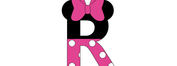 Minnie Mouse Style Letter R Cut Out – Large