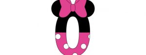 Minnie Mouse Style Number 0 Cut Out – Large