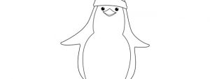 Penguin In Santa Hat Template – Large