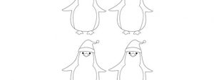 Penguin In Santa Hat Template – Small