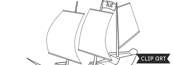 Pirate Ship Template Clipart