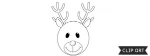 Reindeer Face Template – Clipart