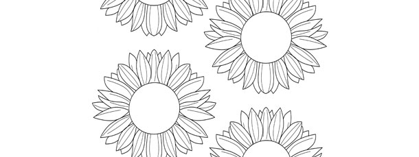 Sunflower Template Small Sun stencil clipart vector files and printable out...
