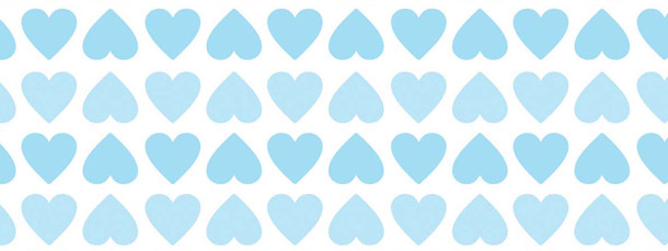 Tinted Baby Blue Lined Hearts Scrapbook Paper