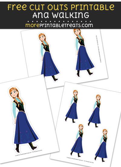 Free Ana Walking Cut Out Printable with Dotted Lines - Frozen