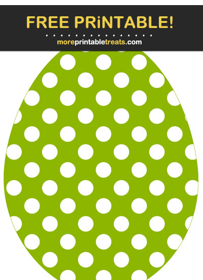 Free Printable Apple Green Polka Dot Easter Egg Cut Out