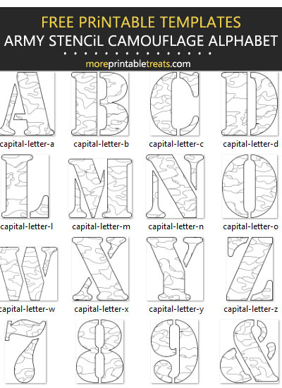 Free Printable Army Stencil Camouflage Alphabet Templates