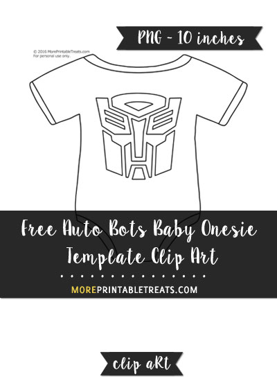 Free Auto Bots Baby Onesie Template - Clipart
