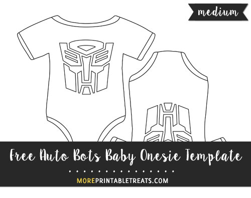 Free Auto Bots Baby Onesie Template - Medium Size