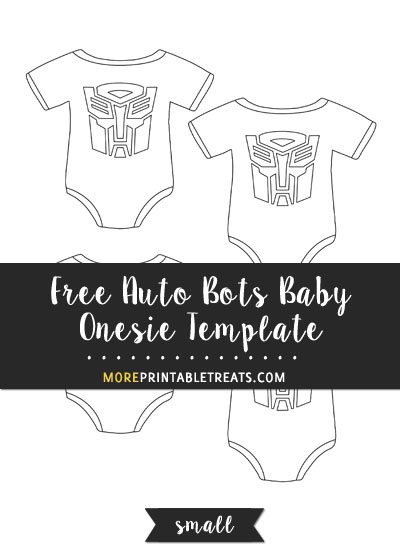 Free Auto Bots Baby Onesie Template - Small Size