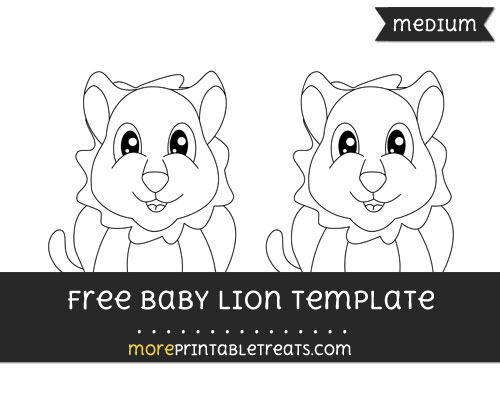 Free Baby Lion Template - Medium