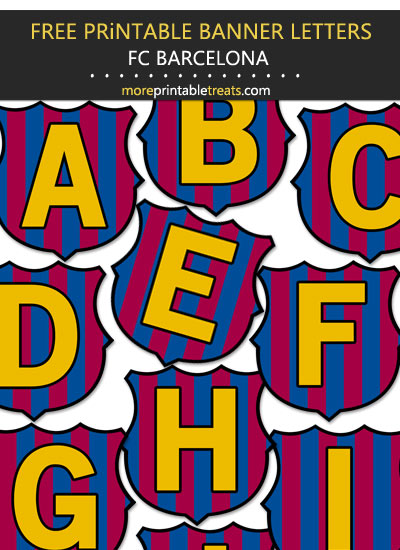 Free Printable Barcelona Futbol Soccer Alphabet Party Banner