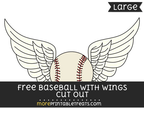 Free Baseball With Wings Cut Out - Large size printable
