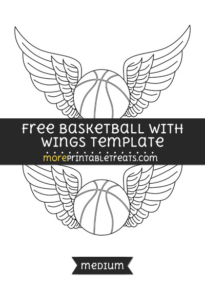 Free Basketball With Wings Template - Medium