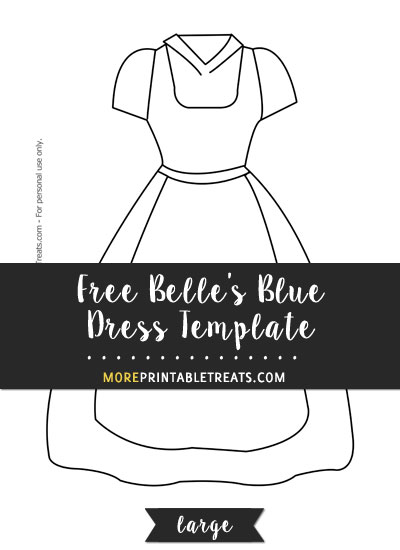 Free Belle's Blue Dress Template - Large