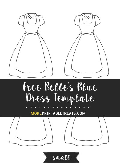 Free Belle's Blue Dress Template - Small Size