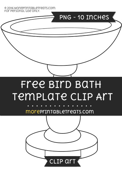 Free Bird Bath Template - Clipart