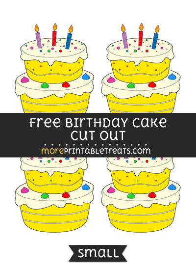 Free Birthday Cake Cut Out - Small Size Printable