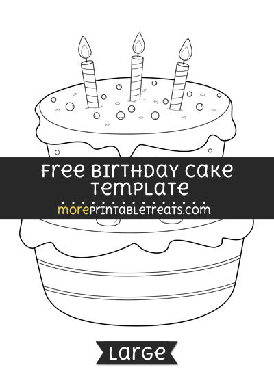 Free Birthday Cake Template - Large