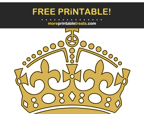 Free Printable Black-Outlined Gold Keep Calm Crown