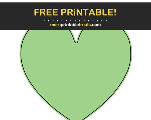 Free Printable Black-Outlined Melon Green Heart