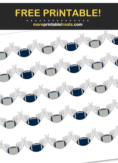 Free Printable Blue and Silver Football Borders for Scrapbooks, Bulletin Boards, and Sign Decorating - Go Cowboys!