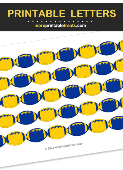 Free Printable Blue, Gold, Yellow Football Borders for Scrapbooks, Bulletin Boards, and Sign Decorating - Go Rams!