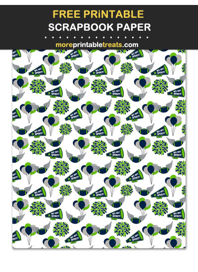 Free Printable Blue, Green, and Gray Football Scrapbook Paper